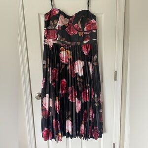 NWT 🛍️ City Chic Strapless Satin Pleated Midi Dress Size 18